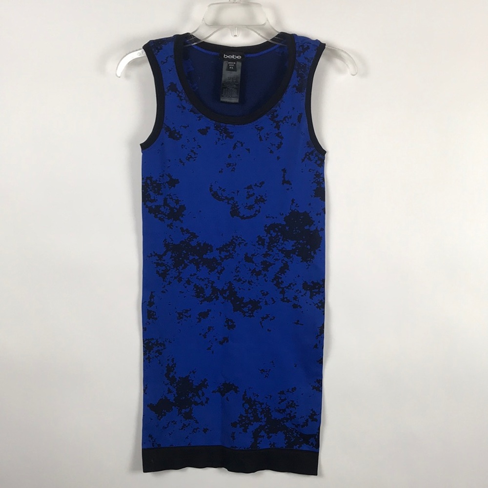 Bebe Cobalt & Black Scuba BodyCon Dress